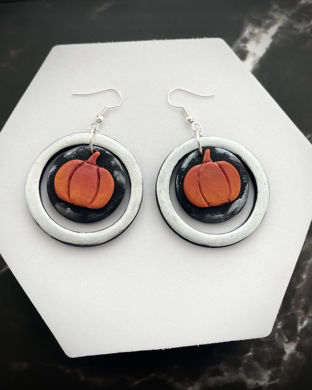 Cercei din lut polimeric PUMPKIN SPELLS #C0309