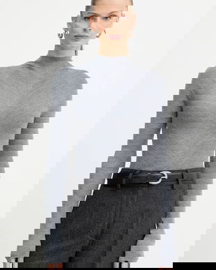 BOSS pulover de lână culoarea gri, light, cu turtleneck, 50549166