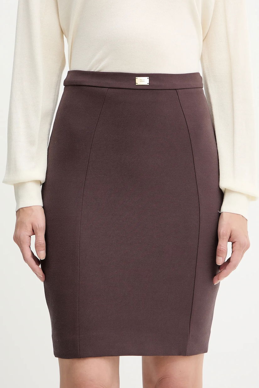 Elisabetta Franchi fustă culoarea bordo, mini, creion, GO14757E2