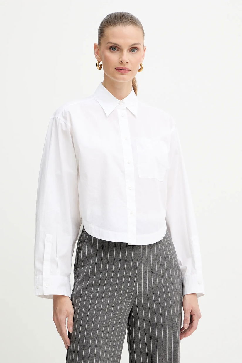 BOSS Orange cămașă din bumbac culoarea alb, cu guler clasic, regular, 50548402