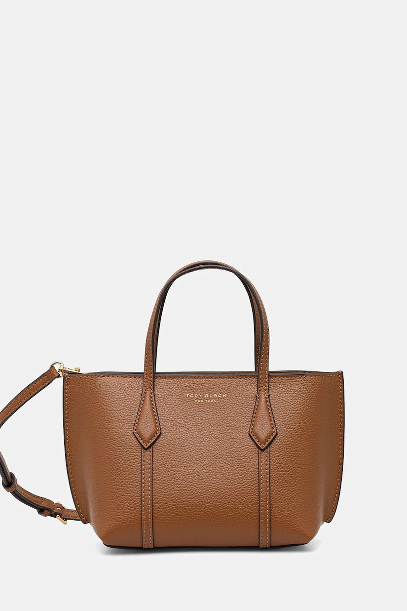 Tory Burch poșetă de piele Perry Mini Tote culoarea maro, 177404.200