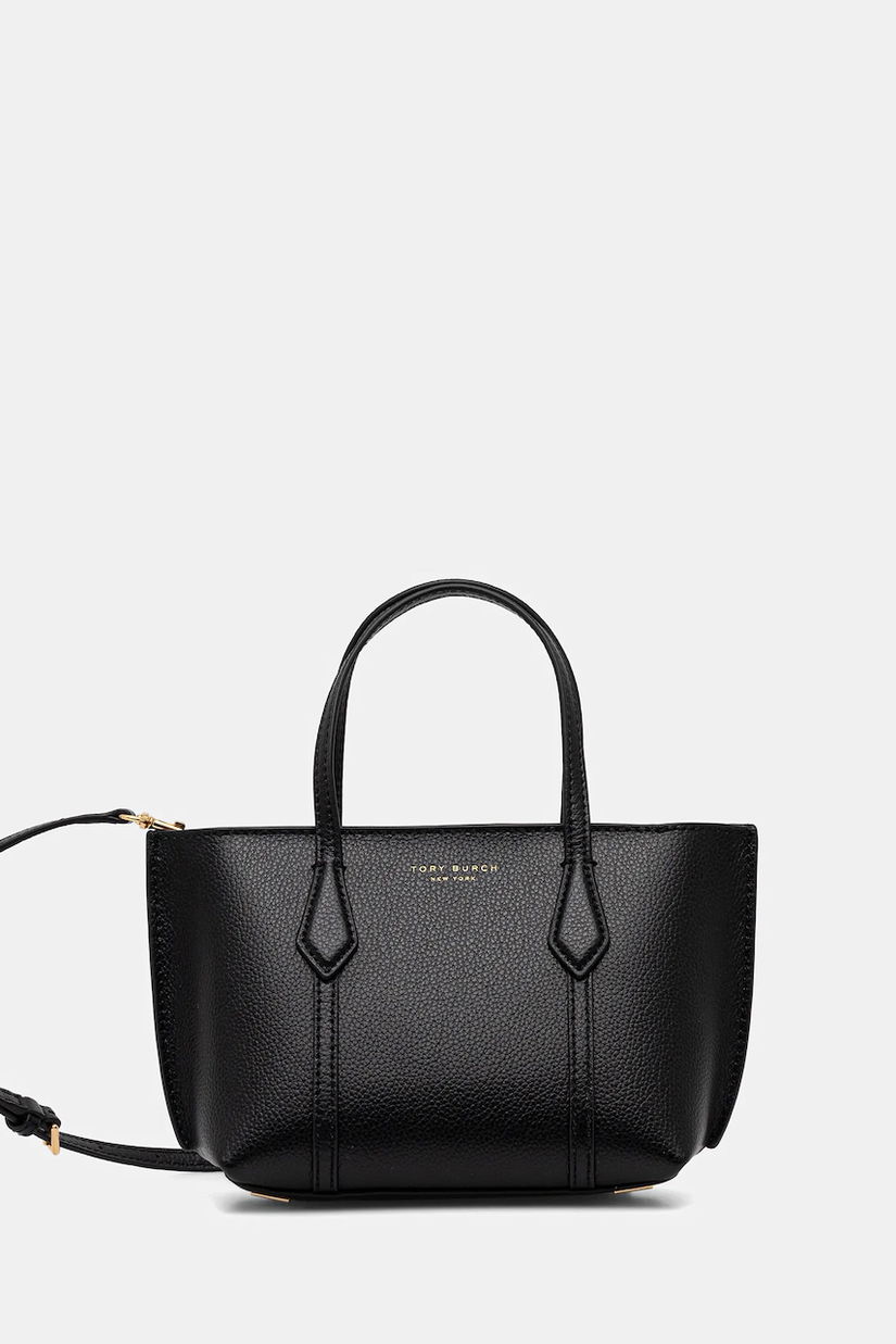 Tory Burch poșetă de piele Perry Mini Tote culoarea negru, 175548.001