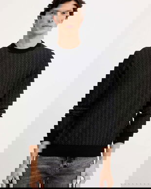 BOSS pulover din amestec de lână culoarea negru, light, 50549985