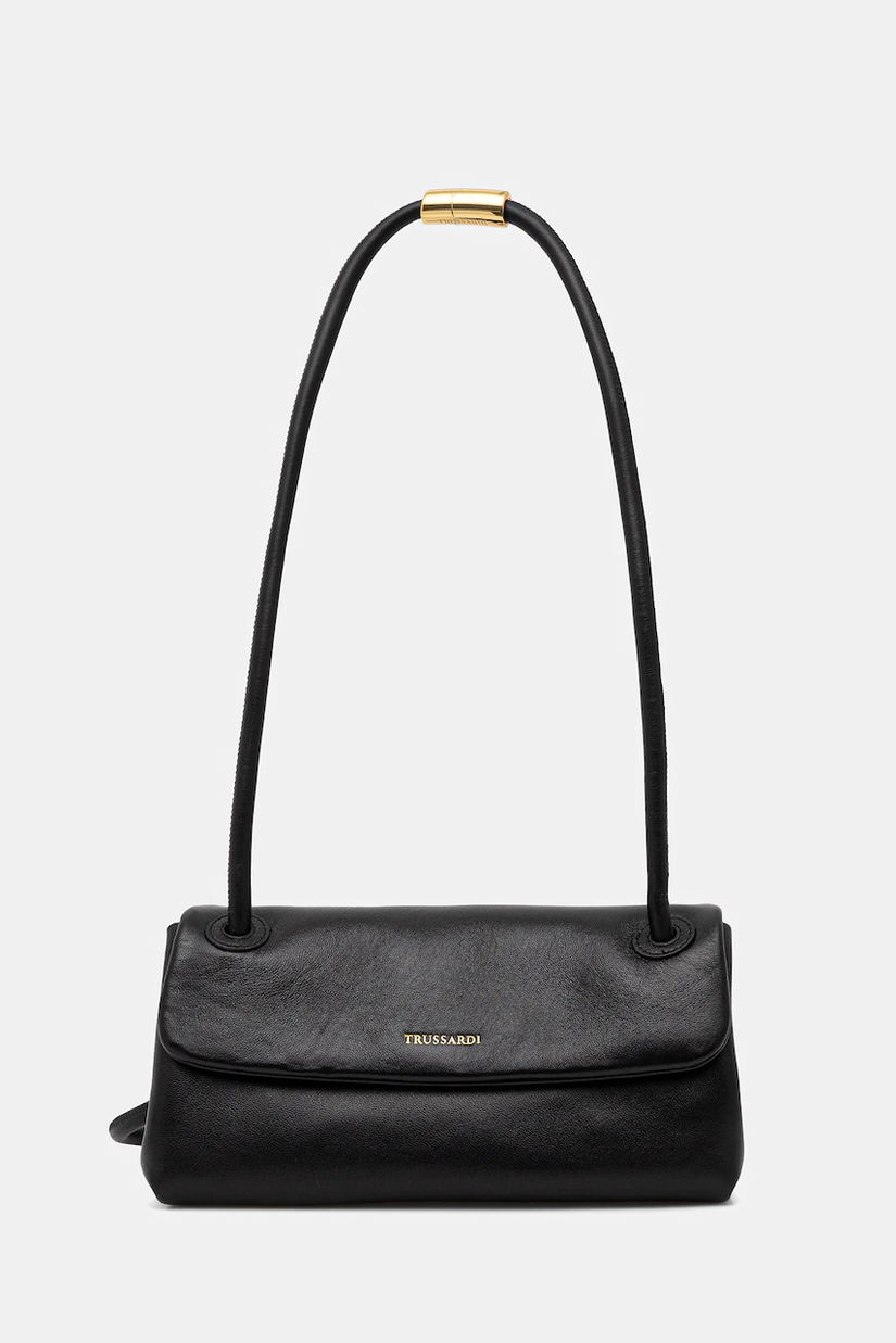 Trussardi poșetă de piele culoarea negru, Z610E005987N