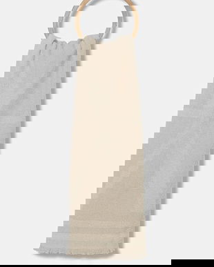 Marc O'Polo eșarfă cu lână culoarea bej, uni, 509809102095