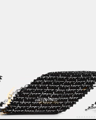 Valentino Bags poșetă TWEED culoarea negru, VBS9JP51