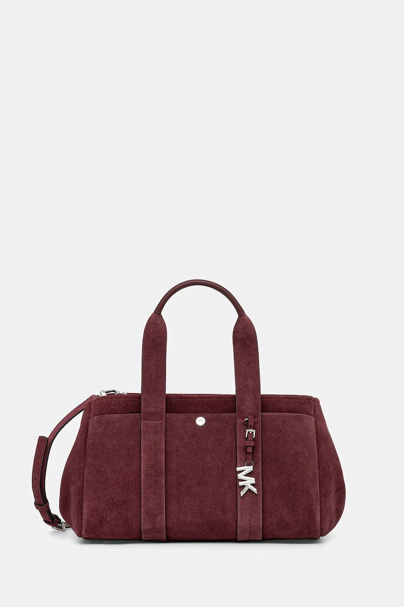 MICHAEL Michael Kors geantă de mână din piele întoarsă culoarea bordo, 30F5S1ZS1S