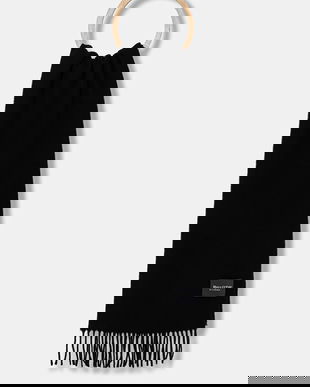 Marc O'Polo eșarfă de lână culoarea negru, uni, 529805102072