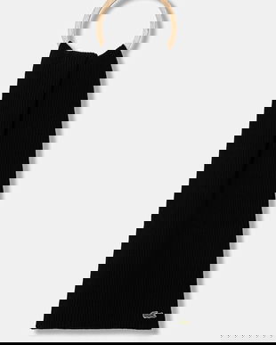 Lacoste eșarfă de lână culoarea negru, uni, RE0058