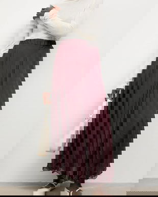 Answear.LAB fusta culoarea bordo, maxi, evazati