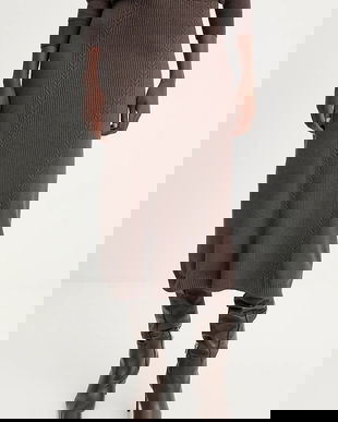 Answear.LAB fusta de casmir culoarea maro, midi, evazati