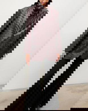 Answear.LAB sacou de piele culoarea bordo, un singur rand de nasturi, neted