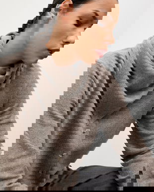 Answear.LAB cardigan din lana culoarea maro, light