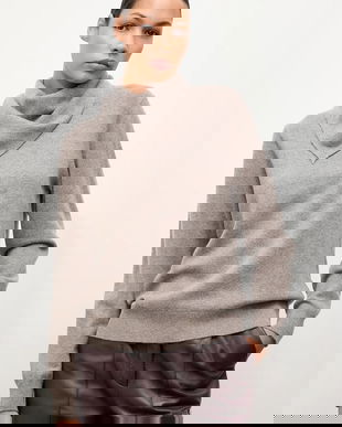 Answear.LAB pulover de lana culoarea maro, light