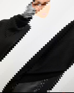 Answear.LAB pulover de lana culoarea negru, light