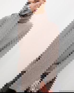 Answear.LAB pulover de lana culoarea maro, light