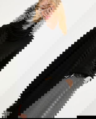 Answear.LAB pulover de lana culoarea negru, light