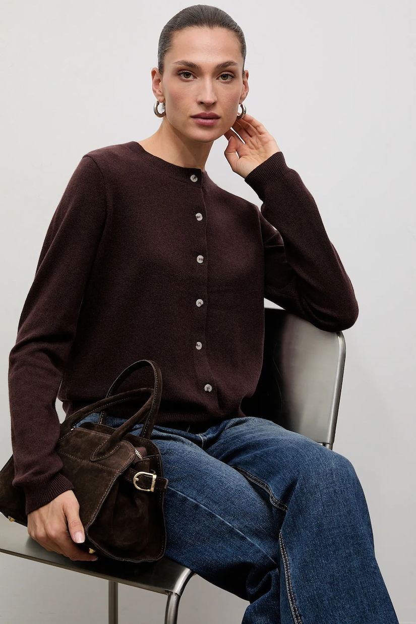 Answear.LAB cardigan din lana culoarea maro, light