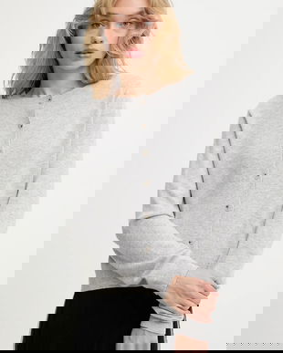 Answear.LAB cardigan din lana culoarea gri, light