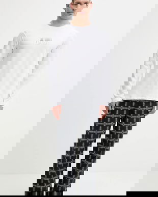 Karl Lagerfeld pijama culoarea alb, cu model, A4M45001