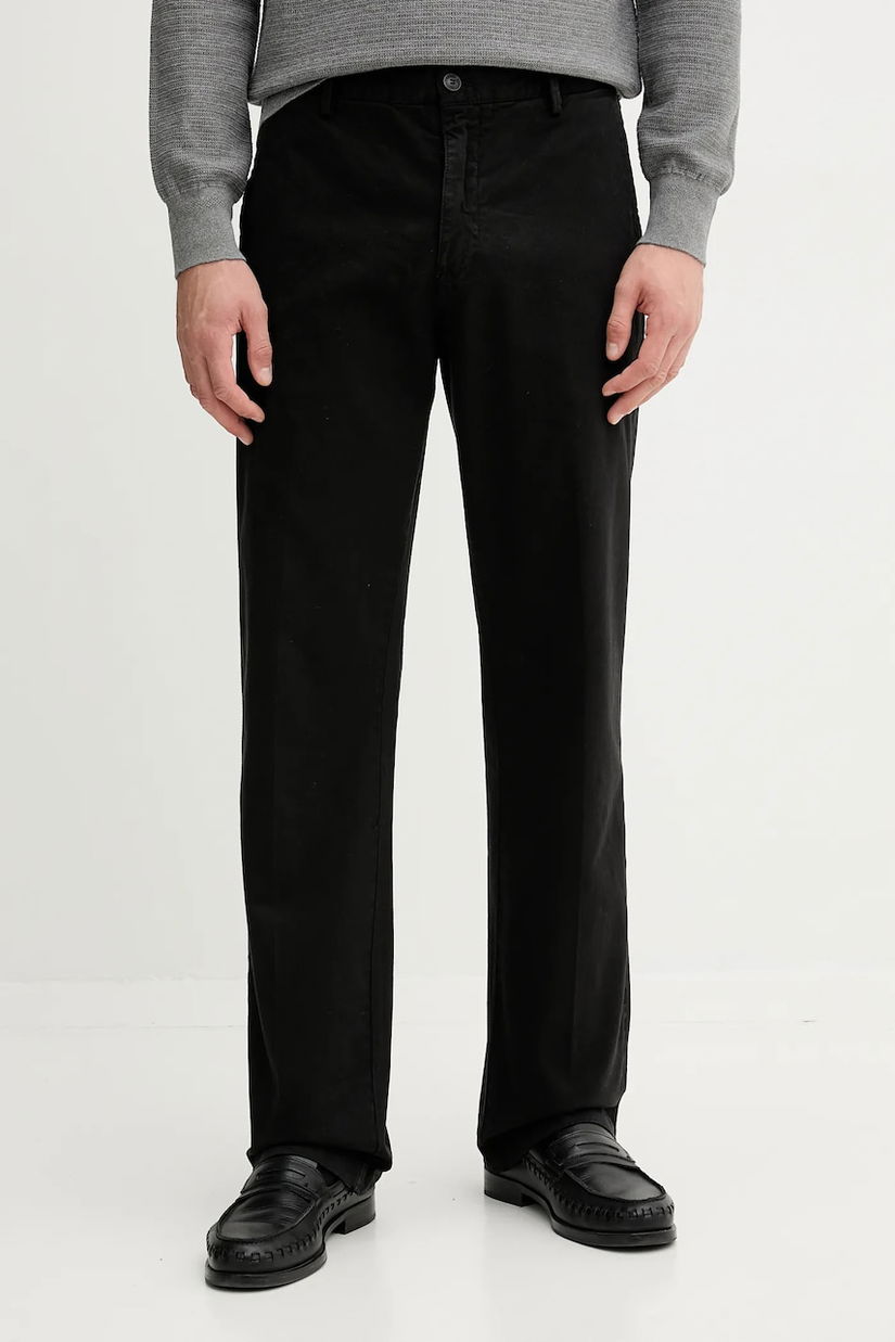 Trussardi pantaloni culoarea negru, drept, P709M000019N