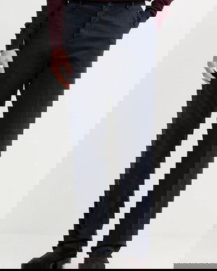 Trussardi pantaloni culoarea bleumarin, drept, P709M000019N