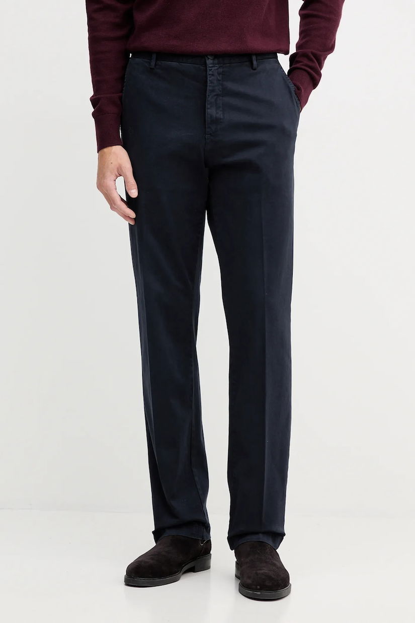 Trussardi pantaloni culoarea bleumarin, drept, P709M000019N