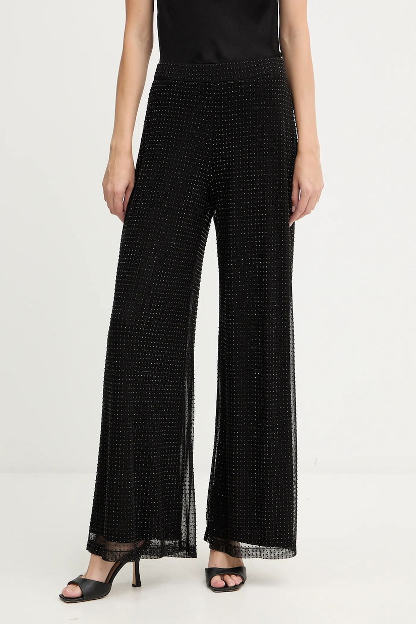 Marella pantaloni culoarea negru, lat, high waist, 2523786054200