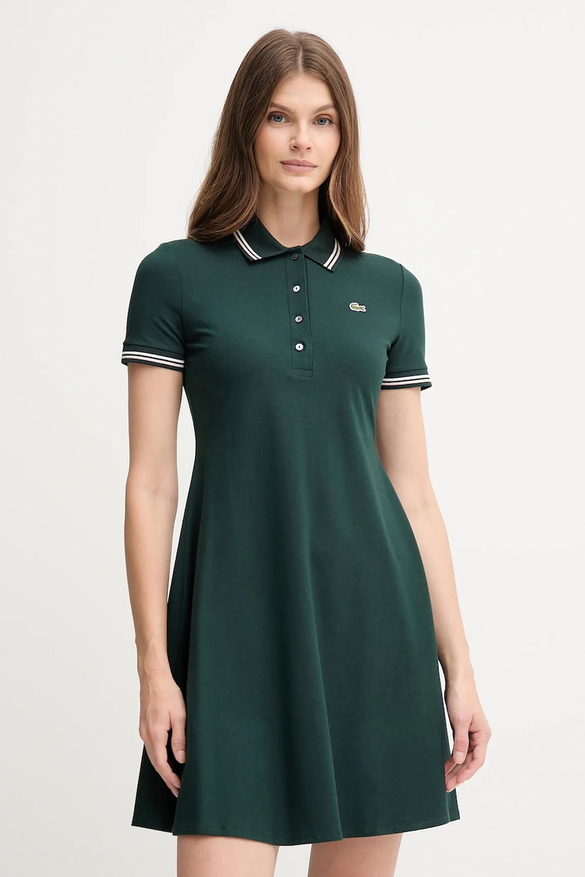 Lacoste rochie culoarea verde, mini, evazați, EF5288