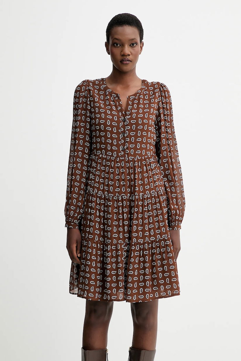 Marc O'Polo rochie din viscoză culoarea maro, mini, evazați, 508115221291