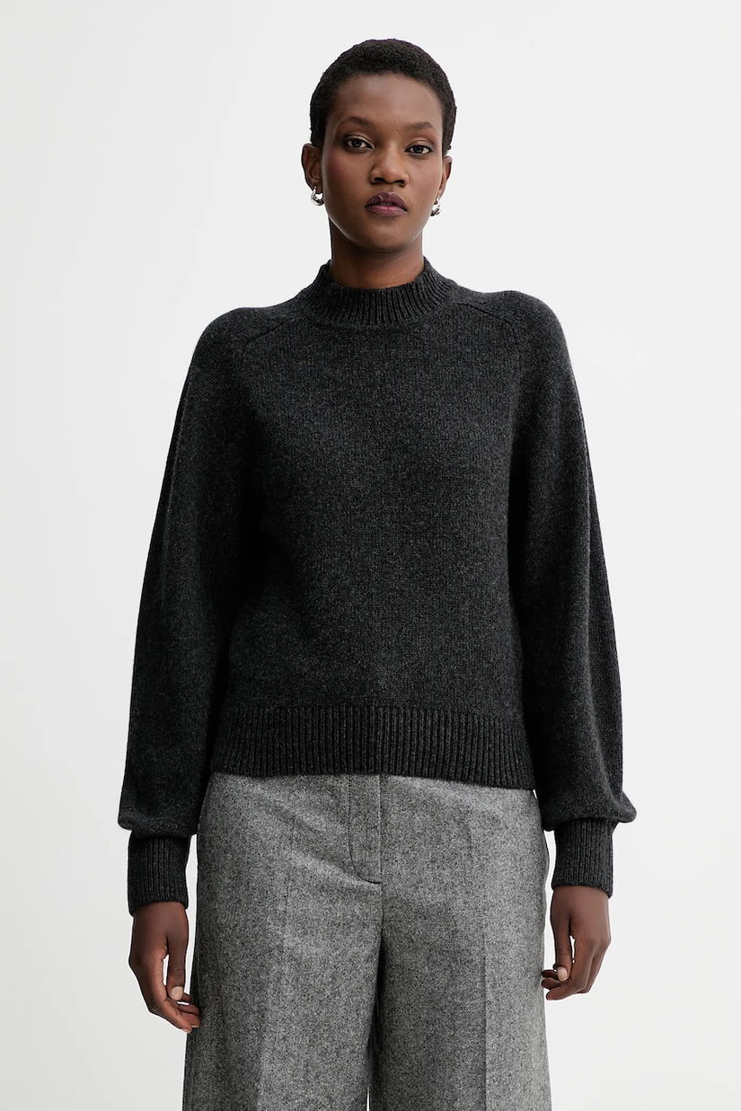 Sessun pulover de lână culoarea gri, cu turtleneck, 25109005