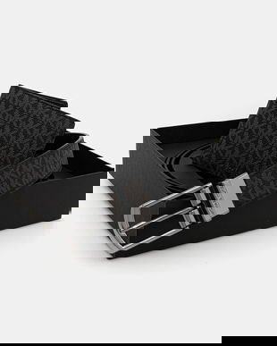 Michael Kors portofel și curea din piele culoarea negru, 39S4LBLN4B