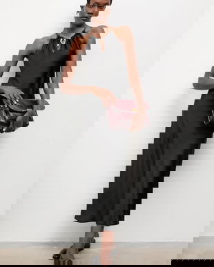 Answear.LAB rochie culoarea negru, maxi, drept