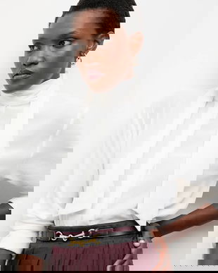 Answear.LAB camasa culoarea alb, cu un decolteu legat, relaxed