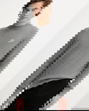 BOSS Orange pulover din amestec de cașmir culoarea negru, light, 50527584