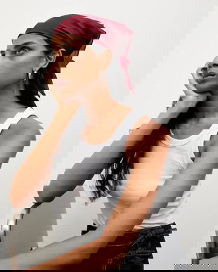 Answear.LAB esarfa de matase culoarea bordo, neted