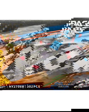 Set de constructie Star Wars 4 in 1 Millennium Falcon, Starfighter, 302 piese