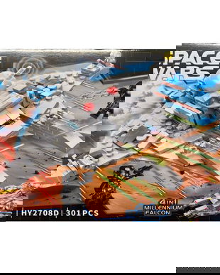 Set de constructie Star Wars 4 in 1 Millennium Falcon, Shuttle, 301+ piese