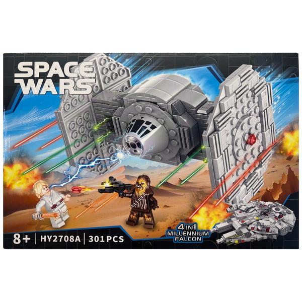 Set de constructie Star Wars 4 in 1 Millennium Falcon, TIE Fighter, 301 piese