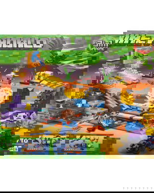 Set de constructie Minecraft World, 3 moduri de constructie, 454 piese