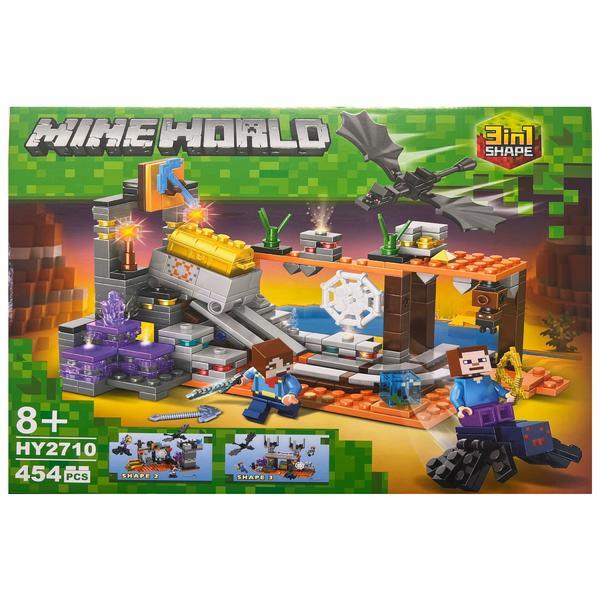 Set de constructie Minecraft World, 3 moduri de constructie, 454 piese