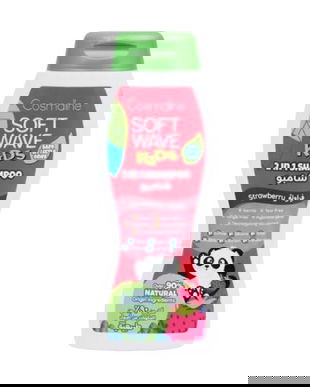 Sampon cu 90% ingrediente naturale pentru copii, aroma de capsune Cosmaline Soft Wave Kids, 400 ml