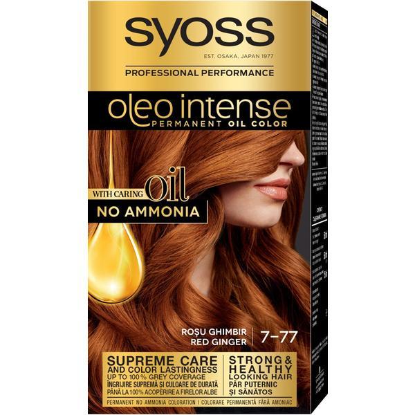 SHORT LIFE - Vopsea de Par Demi-permanenta - Syoss Professional Performance Oleo Intense Permanent Oil Color, nuanta 7-77 Rosu Ghimbir