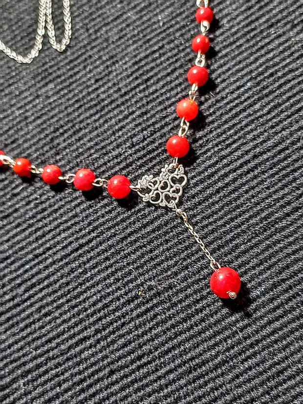 Set argint opal de foc etiopian rosucercei colier inima lant argint minimalist boho chic trendy