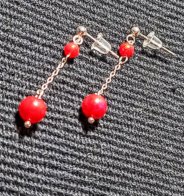 Set argint opal de foc etiopian rosucercei colier inima lant argint minimalist boho chic trendy