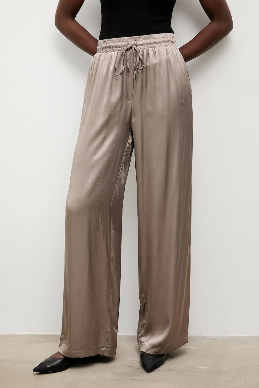 Answear.LAB pantaloni culoarea gri, lat, high waist