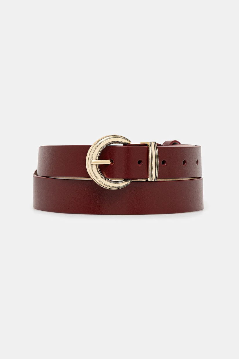 Answear.LAB curea de piele culoarea bordo