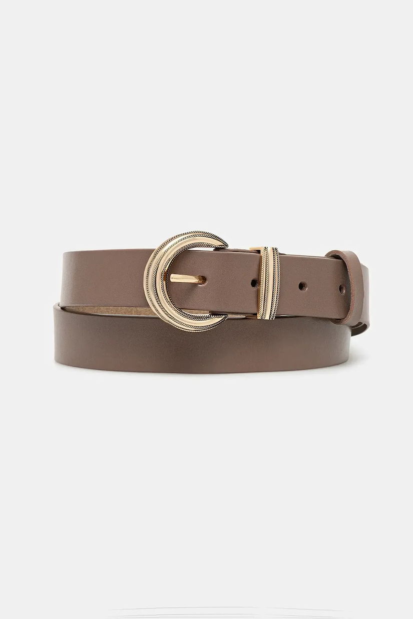 Answear.LAB curea de piele culoarea bej