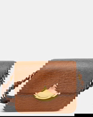 Sessun geantă de piele culoarea maro, 25102003