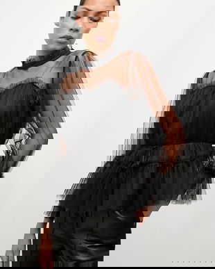 Answear.LAB bluza culoarea negru, neted